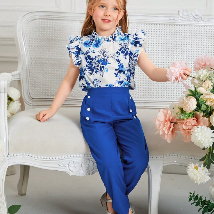 Cozy floral print set